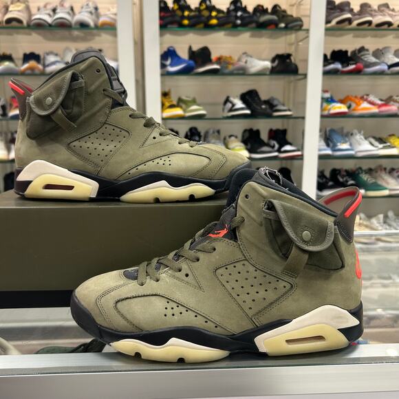 Jordan 6 Retro Travis Scott olive green size 10.5 Pre-Owned - Picture 1 of 8